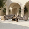 Lanuza - Outdoor Brown + White Stripe Fabric 8-Piece Modular Sectional Sofa Set / VGVK-F226-8PC-SET