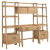Fabian Bookshelf Bridge with Cubbies Distressed Light Brown / CS-802044