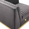 Sanguine 5-Piece Channel Tufted Performance Velvet Left-Facing Modular Sectional Sofa by Modway / EEI-5832