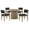 Hamlyn 5-piece Round Wood Dining Set Black and Natural Oak / CS-193930NAT-S5C