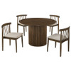 Hamlyn 5-piece Round Wood Dining Set Wheat and Walnut / CS-193930WAL-S5A