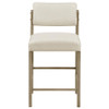 Kehoe Upholstered Counter Height Chair Cream and Natural Oak (Set of 2) / CS-193939NAT