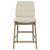 Redbridge Velvet Upholstered Counter Chair Cream and Natural Oak (Set of 2) / CS-193959NAT