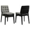 Redbridge Velvet Upholstered Side Chair Grey and Black (Set of 2) / CS-193962BLK