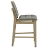 Redbridge Velvet Upholstered Counter Chair Grey and Natural Oak (Set of 2) / CS-193969NAT
