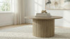 Hamlyn Round Fluted Occasional Cocktail Coffee Table Natural Oak / CS-706498