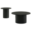 Hamlyn 2-piece Round Fluted Coffee and End Table Set Black / CS-706508-S2