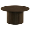 Hamlyn 3-piece Round Fluted Coffee and End Table Set Walnut / CS-706518-S3