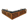 Santorini - Outdoor Grey Olefin Fabric + Natural Teak Sectional Sofa / VGEF-CROVIE-SECT