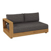 Santorini - Outdoor Grey Olefin Fabric + Natural Teak Sectional Sofa / VGEF-CROVIE-SECT