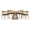 Sintra - Outdoor Grey + Eucalyptus Round Dining Table Set / VGEF-STAVANGER-SANJO-SET