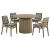 Hamlyn 5-piece Round Wood Dining Set Grey and Natural Oak / CS-193930NAT-S5E