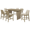 Decker 7-piece 70-inch Rectangular Counter Height Dining Set Cream and Natural Oak / CS-193958NAT-S7D