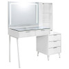 Souza 5-Drawer Makeup Vanity Table With LED Mirror White High Gloss / CS-930282