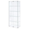 Delphinium 4-Shelf Clear Glass Curio Display Cabinet White / CS-950170WHT
