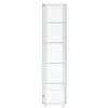 Delphinium 4-Shelf Clear Glass Curio Display Cabinet White / CS-950170WHT