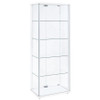 Delphinium 4-Shelf Clear Glass Curio Display Cabinet White / CS-950170WHT