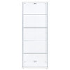 Delphinium 4-Shelf Clear Glass Curio Display Cabinet White / CS-950170WHT
