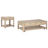 Marcelo 2-piece Coffee Table Set with Storage Light Elm / CS-736058-S2