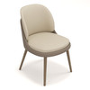 Pangea - Mid-Century Modern Cream & Taupe Vegan Leather + Buckwheat Ash Dining Chair (Set of 2) / VGCS-CH-24135-CRMTPEBW