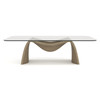 Pangea - Mid-Century Modern Glass + Buckwheat Ash Rectangular Dining Table / VGCS-DT-24216-BW