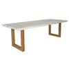 Cascais - Outdoor Grey + Faux Travertine + Eucalyptus Dining Table Set / VGEF-VELTIS-SWALLOW-SET