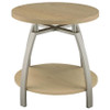 Dacre Round Engineered Wood Top Side End Table Greige / CS-720317