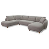 Joslin - Modern Grey Fabric U-Shaped Sectional Sofa / VGSX-6247-STONE