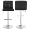 Lenny Upholstered Adjustable Bar Stool Black (Set of 2) / CS-102554