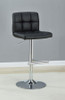 Lenny Upholstered Adjustable Bar Stool Black (Set of 2) / CS-102554