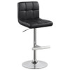 Lenny Upholstered Adjustable Bar Stool Black (Set of 2) / CS-102554