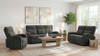 Hamilton 3-piece Chenille Manual Reclining Sofa Set Charcoal Grey / CS-603374-S3