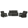 Hamilton 3-piece Chenille Manual Reclining Sofa Set Charcoal Grey / CS-603374-S3