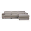 Meidas - Modern Light Grey Leather Sectional Sofa + 2 Recliners - Right Facing Chaise / VGKM-5320-RAF-LTGRY