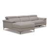 Meidas - Modern Light Grey Leather Sectional Sofa + 2 Recliners - Left Facing Chaise / VGKM-5320-LAF-LTGRY