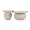 Kalvin - Modern Beige Fiberform Nesting Coffee Table Set / VGGR-675536-675541-PM-SAND