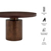 Annette 54 Inch Round Pedestal Base Dining Table by Modway / EEI-7600