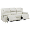 Camila Upholstered Motion Reclining Sofa White / CS-610247