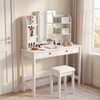 Emmeline Scalloped Makeup Vanity Desk With LED Mirror and Stool by Modway / EEI-7726