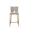 Burton - Contemporary Beige + Brass Counter Stool Set of Two / VGGA-1567-05-BG-CS