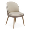 Pangea - Mid-Century Modern Cream & Taupe Vegan Leather + Grey Ash Dining Chair (Set of 2) / VGCS-CH-24135-CRMTPEGRY