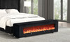 Elnath Bench w/ Visual Wood Log Fireplace, Black / FM-BN6001BB
