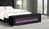 Elnath Bench w/ Visual Crystal Fireplace, Black / FM-BN6001BK