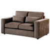 Amador Chenille Upholstered Track Arm Loveseat Chocolate / CS-511235