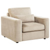 Amador Chenille Upholstered Track Arm Accent Chair Camel / CS-511233