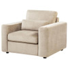 Amador Chenille Upholstered Track Arm Accent Chair Camel / CS-511233