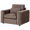 Amador Chenille Upholstered Track Arm Accent Chair Chocolate / CS-511236