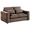 Amador 3-piece Chenille Upholstered Track Arm Sofa Set Chocolate / CS-511234-S3