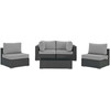 Sojourn 5 Piece Outdoor Patio Sunbrella® Sectional Set by Modway / EEI-1882