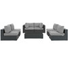 Sojourn 7 Piece Outdoor Patio Sunbrella® Sectional Set by Modway / EEI-1883